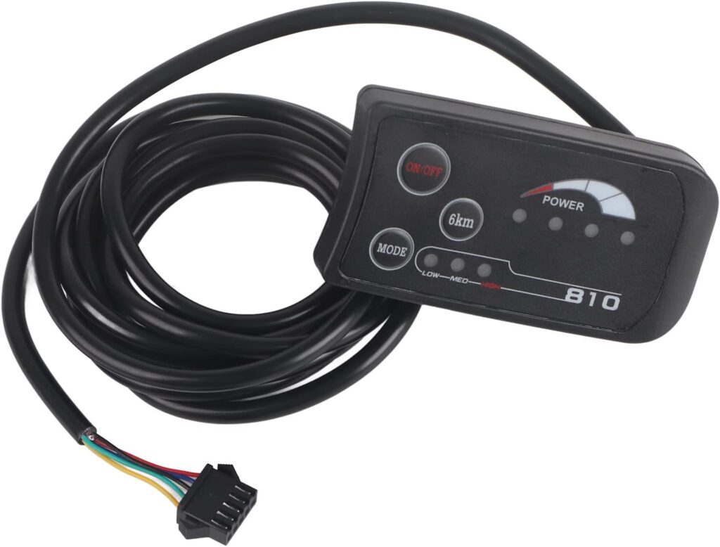 Acouto 810 LED Display for Electric Bike 810 Control Electric Bicycle with 5 Wire Cable Control LCD Display Panel