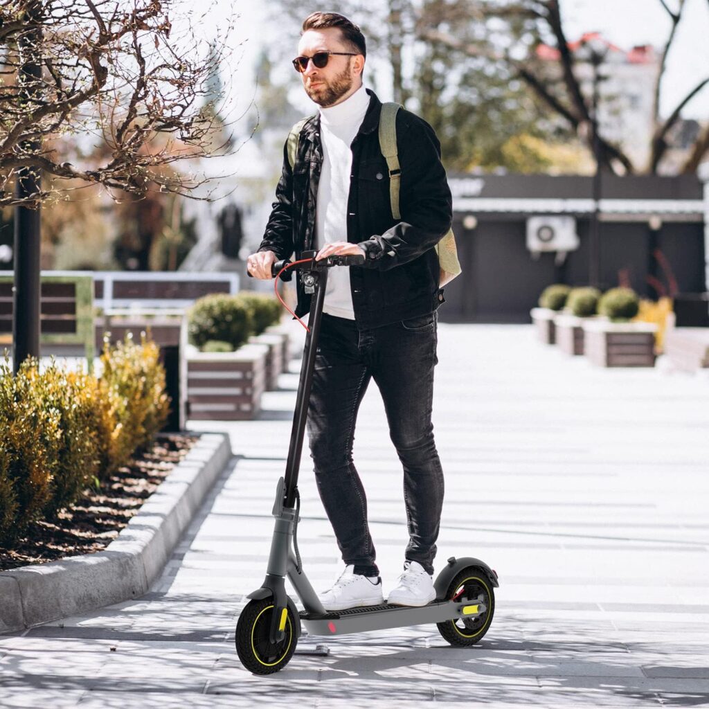 Electric Scooter 500W Motor 10 Solid Tires 19 Miles Long Range for Adults - 19 Mph Max Speed,Smart APP,Dual Brake System