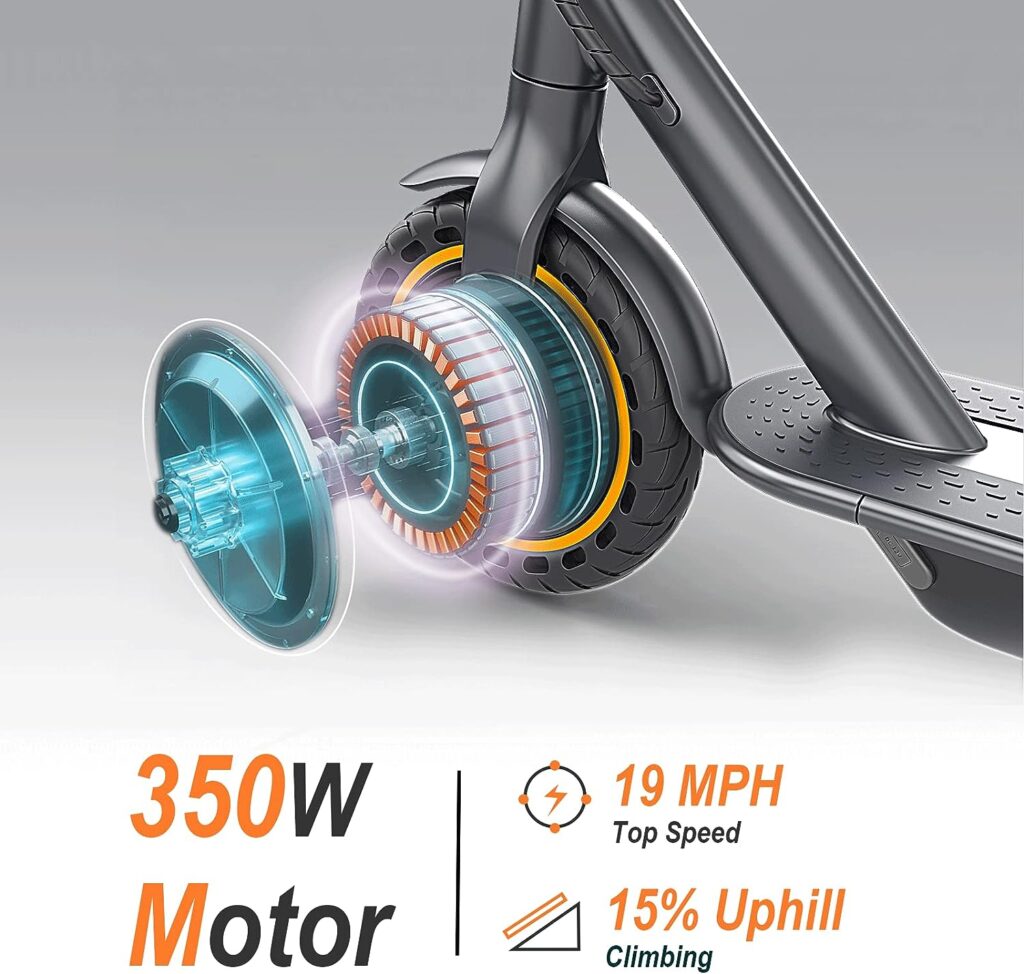 NAVIC T5 Electric Scooter, Up to 19 Miles Range, 19 Mph Folding Commute Electric Scooter for Adults with 8.5 Solid Tires, Dual Braking System and App Control
