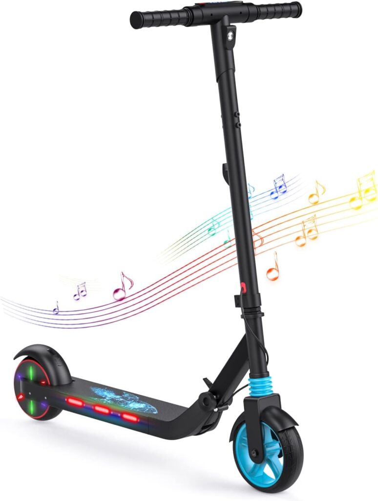 VOLPAM SR05 Electric Scooter for Kids Age of 6-12, Brushless Motor with Colorful Rainbow Lights