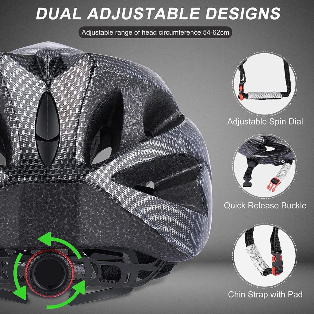 Zacro Adult Bike Helmet Lightweight - Bike Helmet for Men Women Comfort with PadsVisor, Certified Bicycle Helmet for Adults Youth Mountain Road Biker