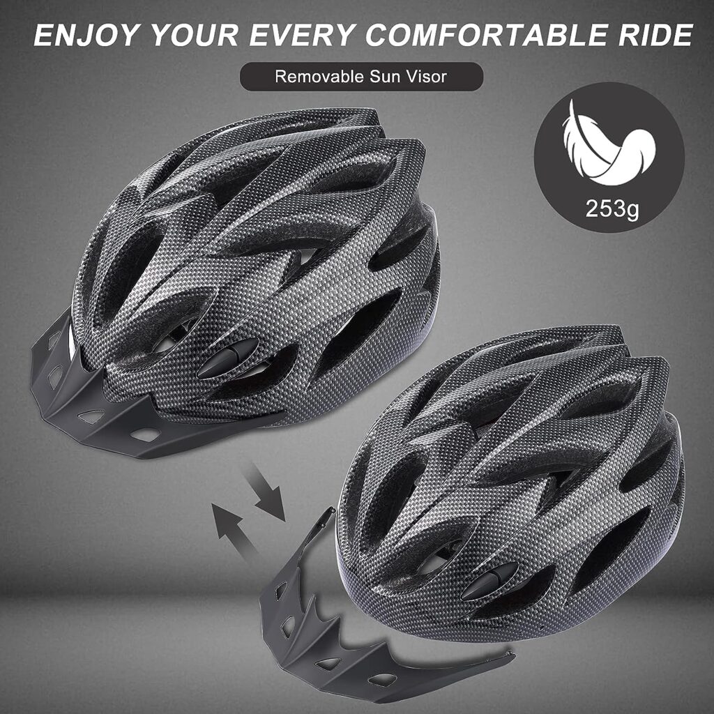 Zacro Adult Bike Helmet Lightweight - Bike Helmet for Men Women Comfort with PadsVisor, Certified Bicycle Helmet for Adults Youth Mountain Road Biker