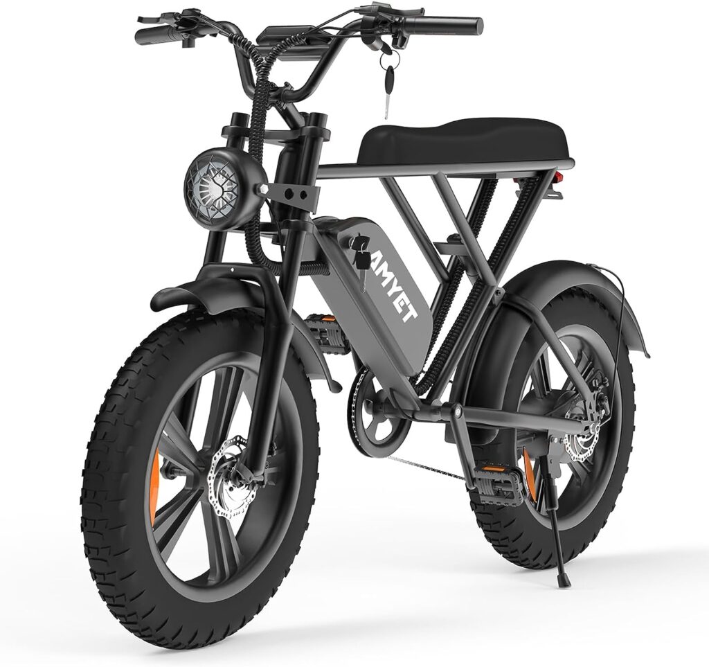 AMYET G60 Electric Bike for Adults, 20 Fat Tire Electric Bike, 1000W/Peak 1500W Ebike with 48V25Ah/20Ah Removable Battery, 30 MPH Shimano 7 Speed Gears, Dual Shock Absorber, Adults Electric Bicycle