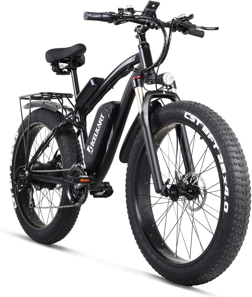 KELKART Electric Mountain Bike2000W/1000W with 48V 22Ah/17Ah Removable Battery 26 Fat Tire E-Bike, 35MPH, 21 Speed, Snow Beach Electric Bike for Adult