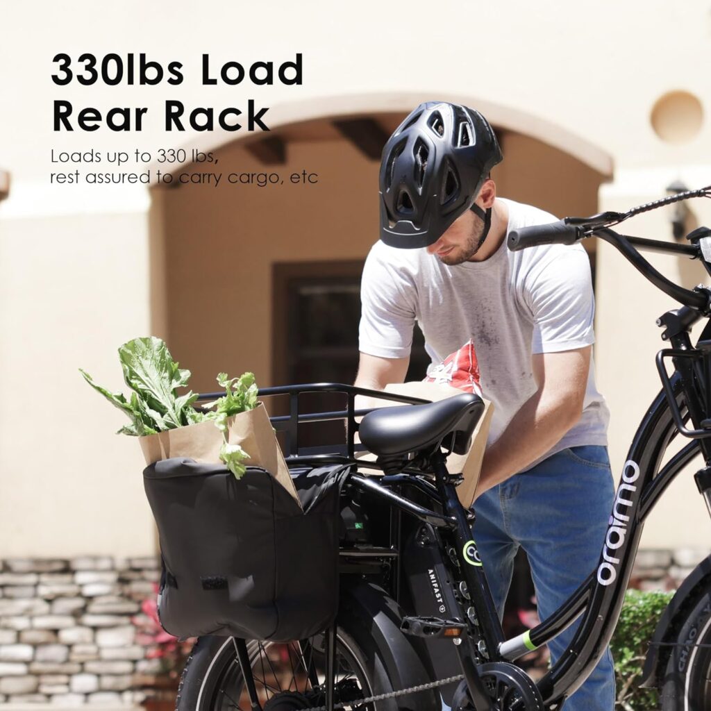 Oraimo Electric Bike for Adults, 750W Motor (Peak 1000W) 20 x 4.0 Fat Tire with Dual Shock Absorber, Max 48V 20.8Ah Dual Removable Battery, Ebike with 4A 3H Fast Charge, Complies to ANSI/CAN/UL2849