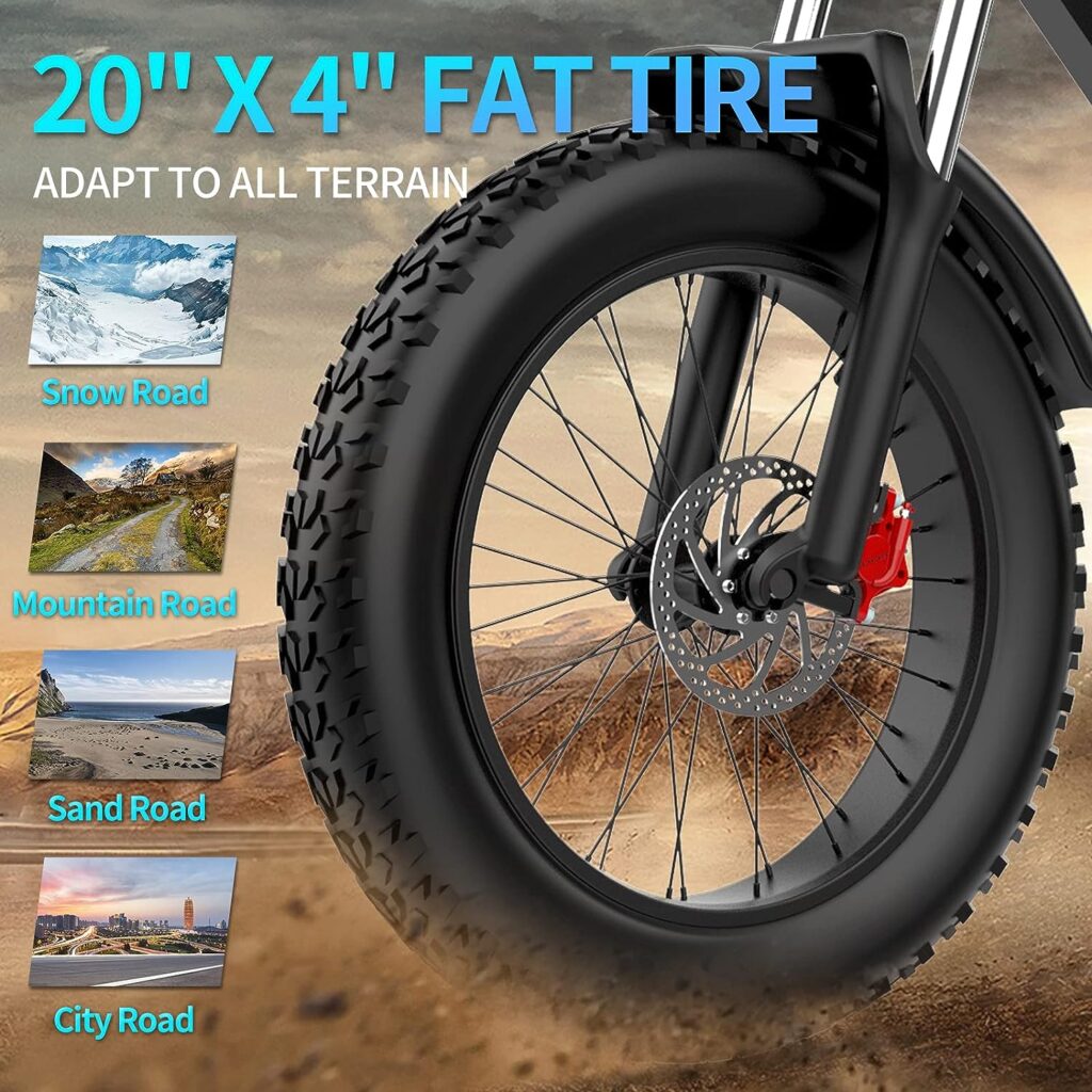 Ridstar Electric Bike for Adults, 1000/2000W, 30/34MPH,48V-52V, 20AH,40AH Battery, Max 50-180 Miles Electric Motorcycle, 20 Fat Tire Dirt Bike, Shimano 7-Speed E-Bike