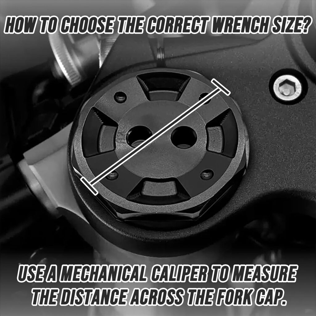 46mm 50mm Fork Cap Wrench Motorcycle Fork Tube Cap Bolts Install Removal Tool Compatible with Honda CRF 250R 250X 450R 450X Compatible with Suzuki RM Z 450 250 RM Dirt Bike Repair (Black)