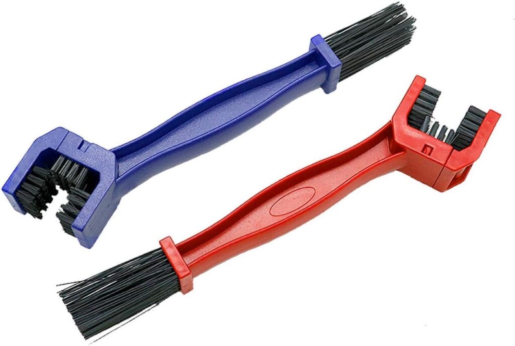 Bike or Motorcycle Chain Washer, Cleaning Brush 2 Pcs (Color, Blue and Red)