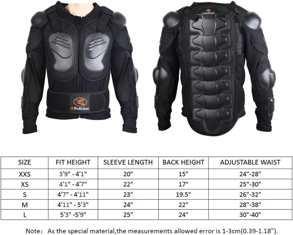 Kids Chest Protector Motocross Dirt Bike Gear Motorcycle Full Body Armor Jacket Protective Back Spine Protector Vest Gear