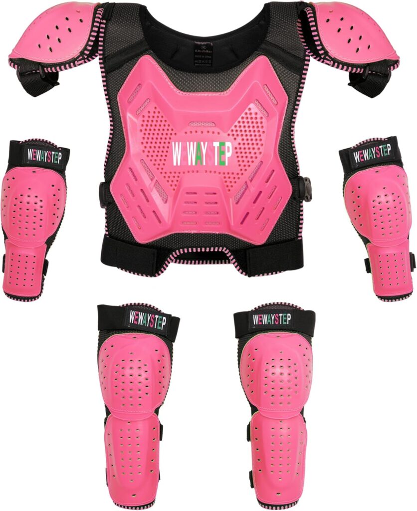 Kids Dirt Bike Gear- Motorcycle Protective Gear Chest Protector Youth Motocross Gear Body Armor Vest Knee Guards and Elbow Full Body Protection Suit