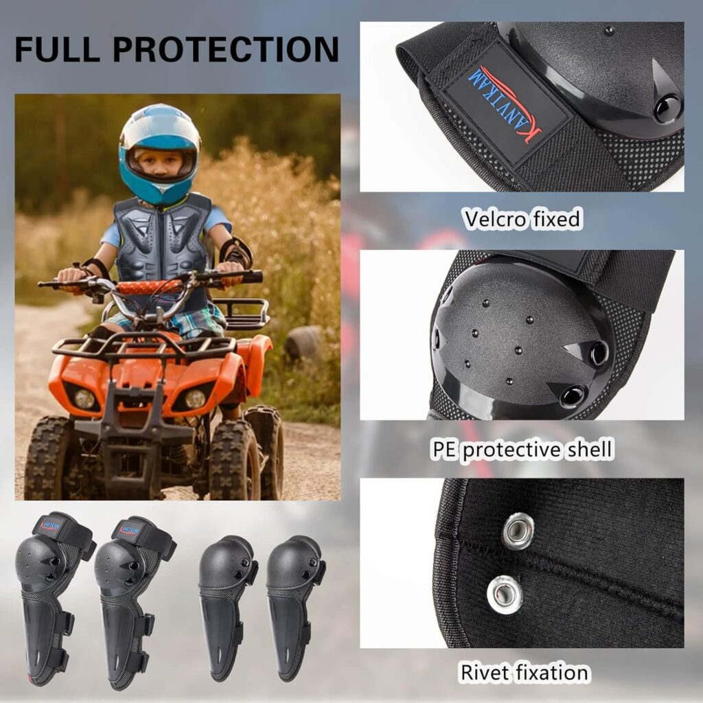 Kids Motocross Vest for Dirt Bike ATV Skateboard,Children Body Armor Protection with Knee Pads Eblow Pads for Cycling Skating