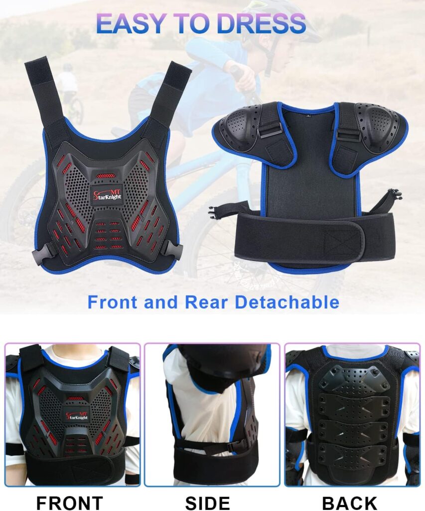 Kids Motorcycle Armor Suit Dirt Bike Gear - StarknightMT Youth Teen Motocross Riding Protector with Knee Elbow Arm Shoulder Protection Pad for Cycling Off-RoadRiding Skiing Skating