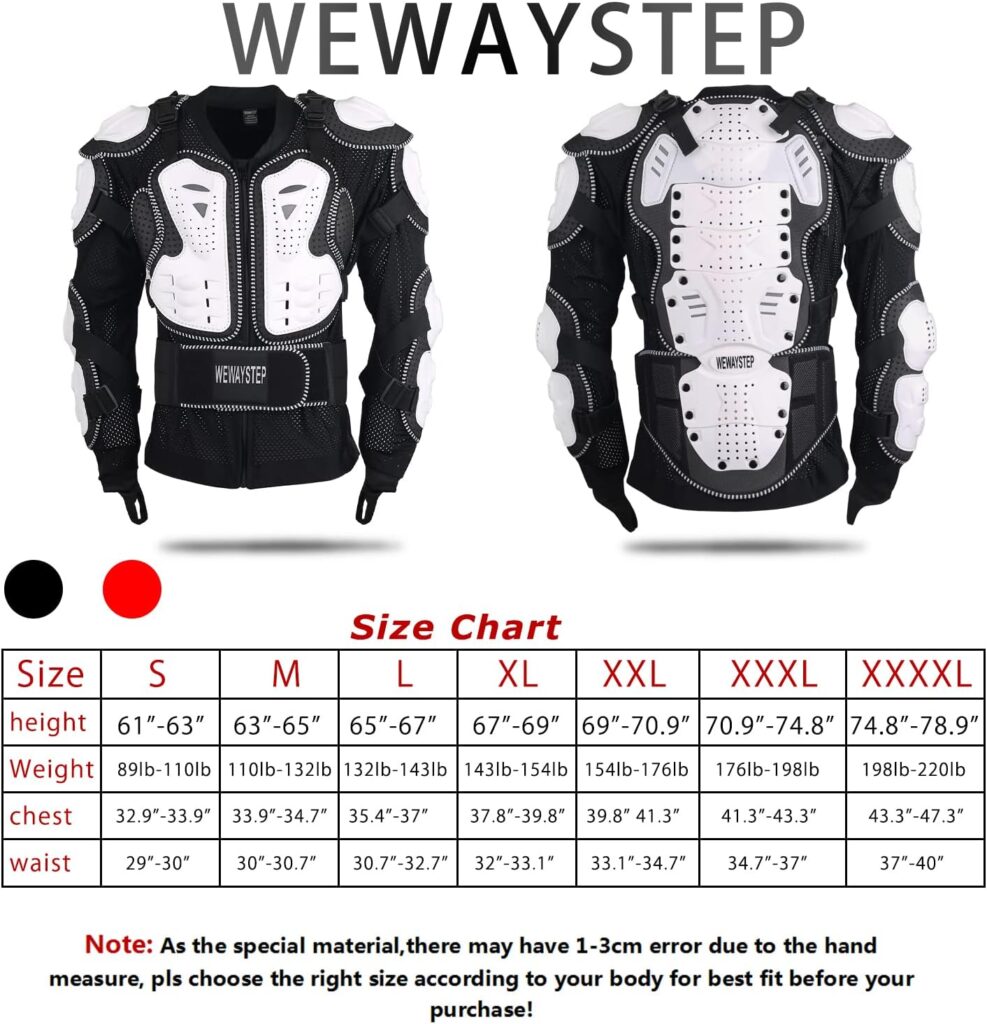 Motorcycle Protective Jacket Full Body Armor, Chest Spine Protection Dirt Bike Gear for Men Motocross MTB Racing