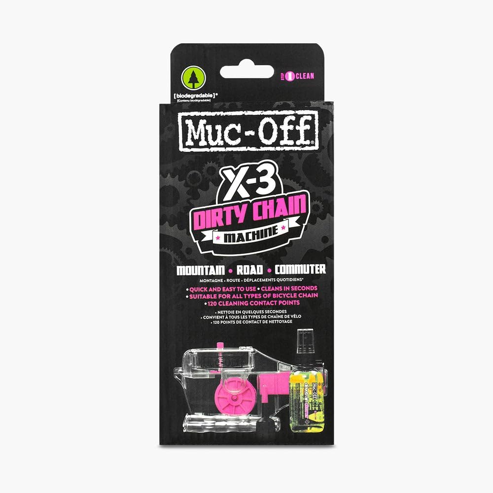 Muc-Off X-3 Dirty Chain Machine - Bicycle Chain Cleaning Device For A Deep And Effective Clean - Includes 75ml Bio Drivetrain Cleaner Bottle