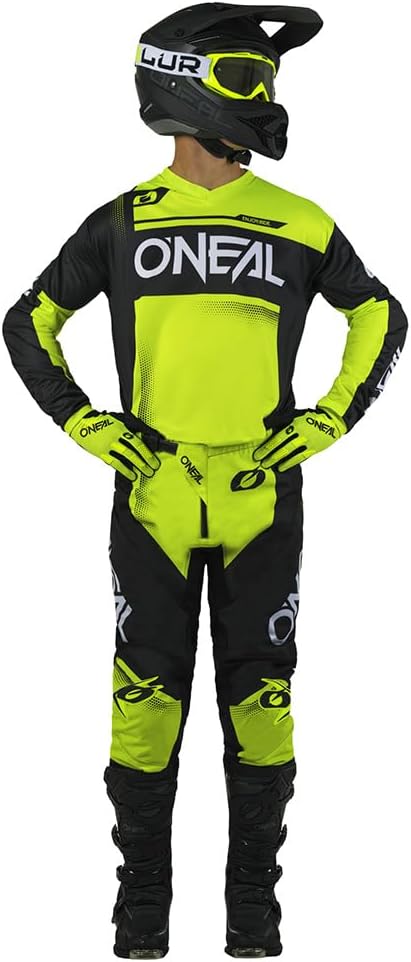 MX Outfit ONeal Element Racewear Black White Men (W28/Small) Protective Pants Jersey dirt bike bundle motocross off-road combo set