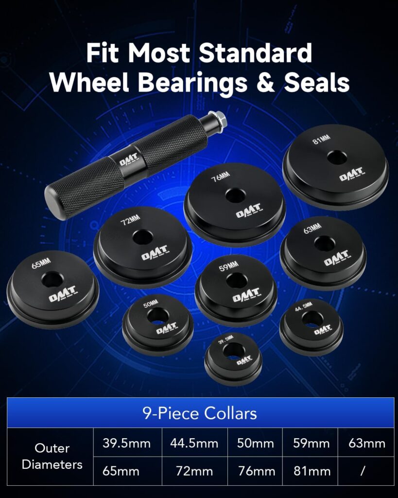 Orion Motor Tech 33pc Bearing Press Kit for Small Vehicles, Bearing Race and Seal Driver Set with Metric SAE Adapters, Seal Driver Set with 3 Knurled Handles