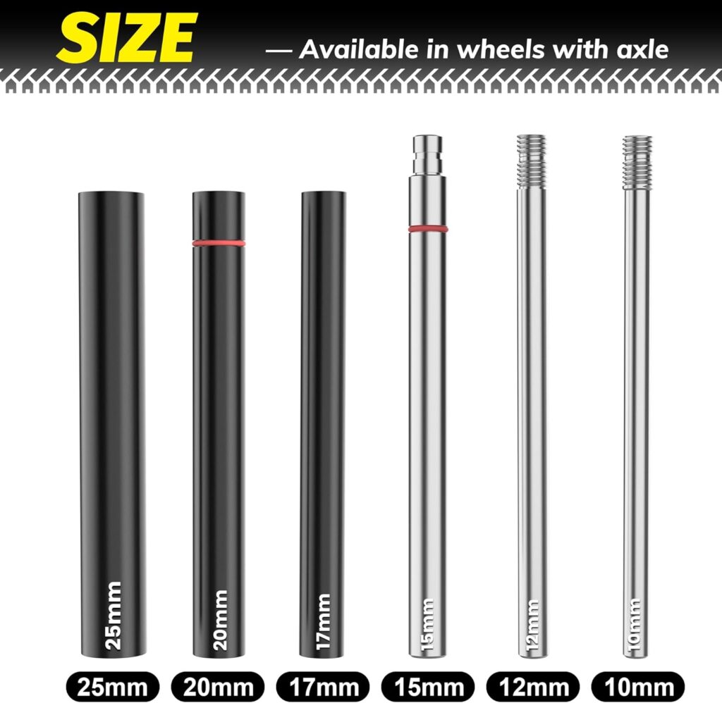 [Updated] Dirt Bike Tire Changing Tool Kit for Motocross, Enduro, Dirt Bikes 16 to 21 Wheels, Comes with 15/17/20/25mm Axles, Silver